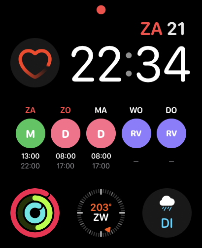 Modular watchface 5 dagen
